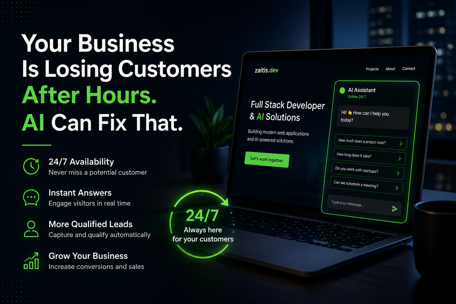 Your Business Is Losing Customers After Hours. AI Can Fix That.